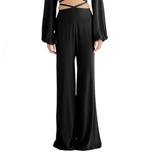 Rumer Black Kenya Wide Leg Wrap Pants XL New with Tag